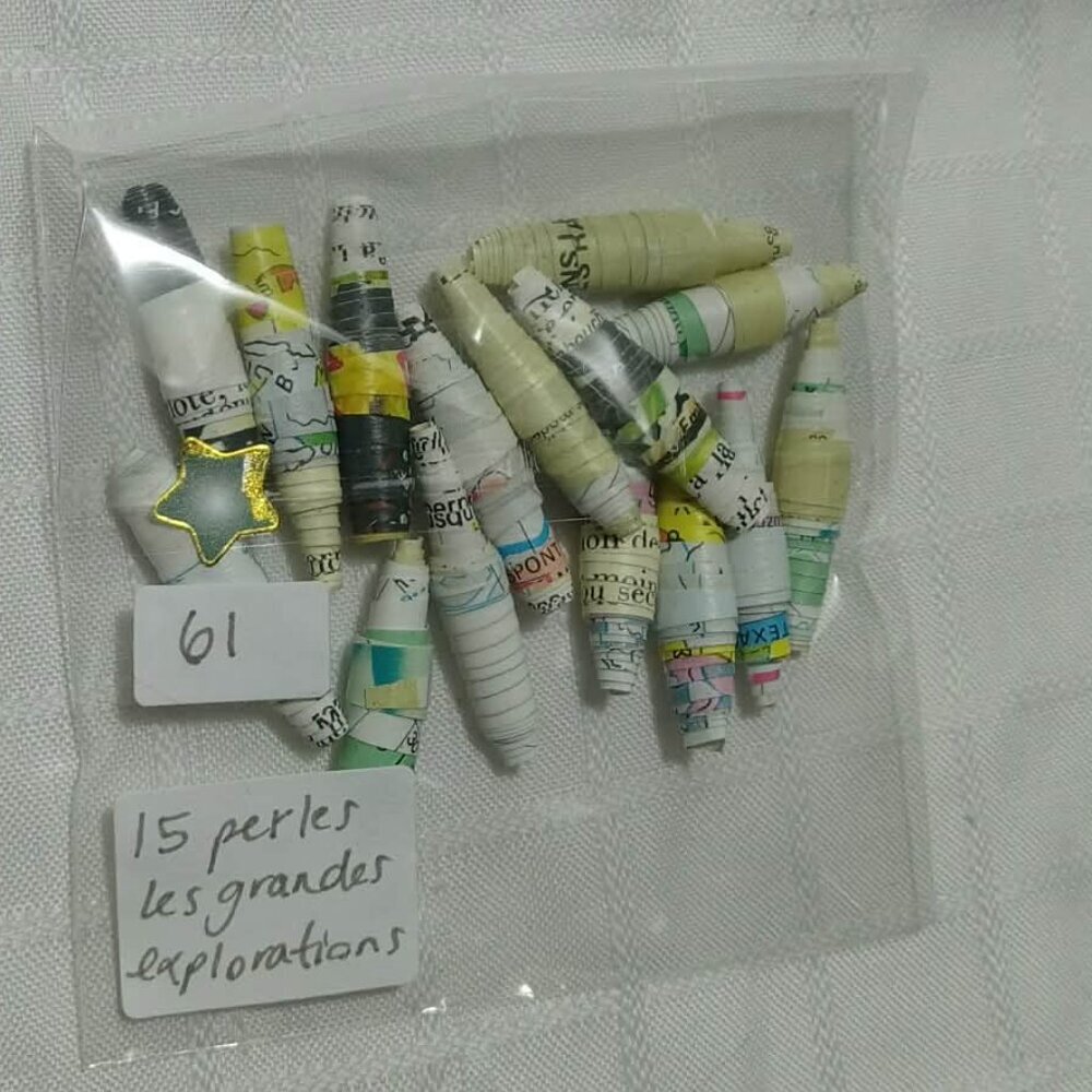 One-of-a-kind handmade/hand rolled paper beads/jewelry making/craft supplies/DIY